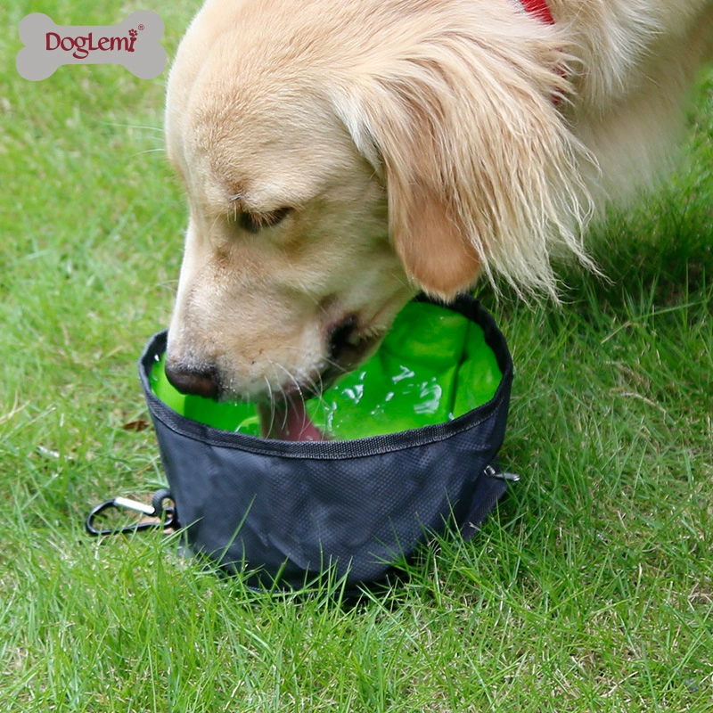 Мода складная водонепроницаемая нейлоновая ткань собака миска для домашних животных, путешествующих принадлежности портативная водная чаша для собаки раковина для питья воды