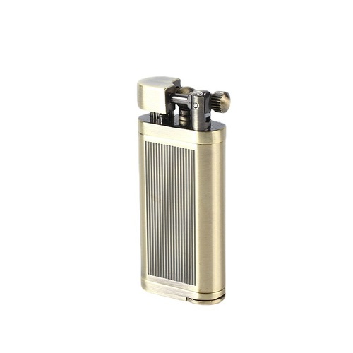 SK60 vertical brushed bronze lighter, retro light luxury pipe lighter, inflatable metal lighter