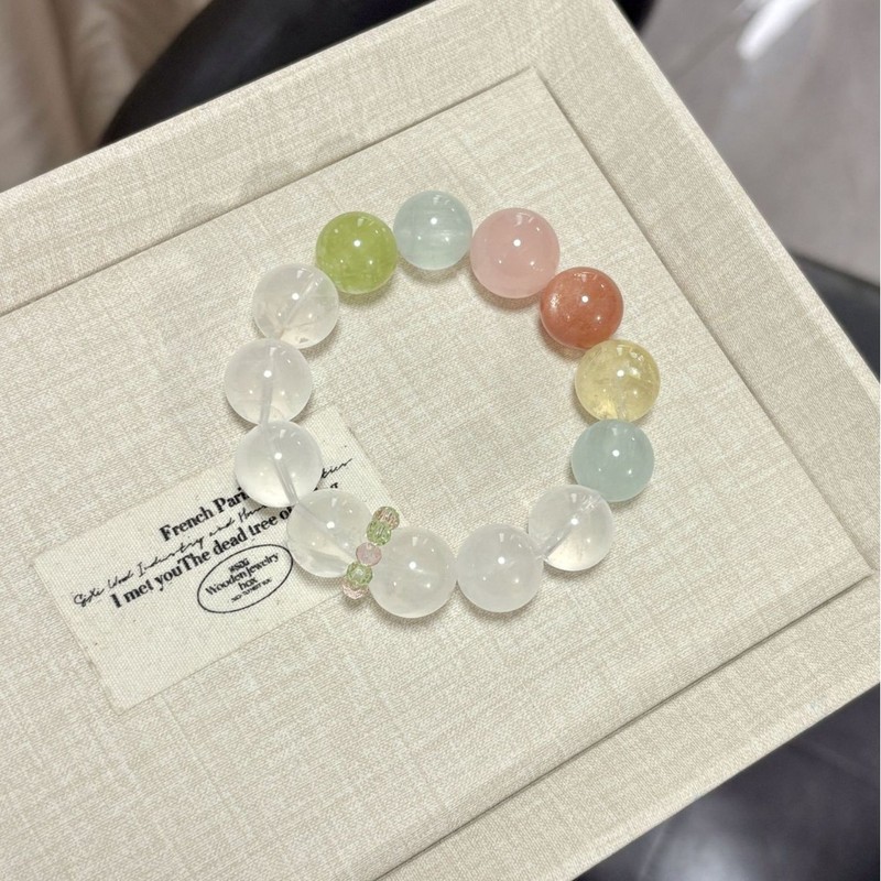 [Monet's Garden] Original Natural White Ghost Multi-Treasure Crystal Bracelet, Fresh and Natural Women's Accessible Luxury Bracelet