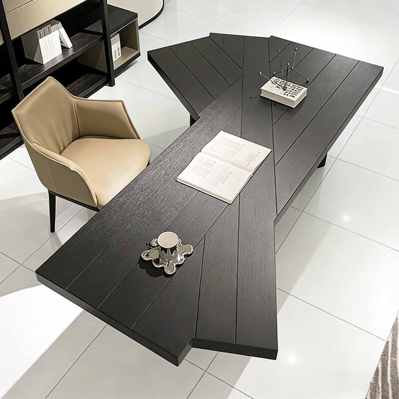 Nordic Solid Wood Computer Desk, Executive Desk, Light Luxury High-End Ash Wood Desk, Irregular-Shaped Workbench, Designer Office Desk Nordic Solid Wood Computer Desk, Executive Desk, Light Luxury High-End Ash Wood Desk, Irregular-Shaped Workbench, Designer Office Desk