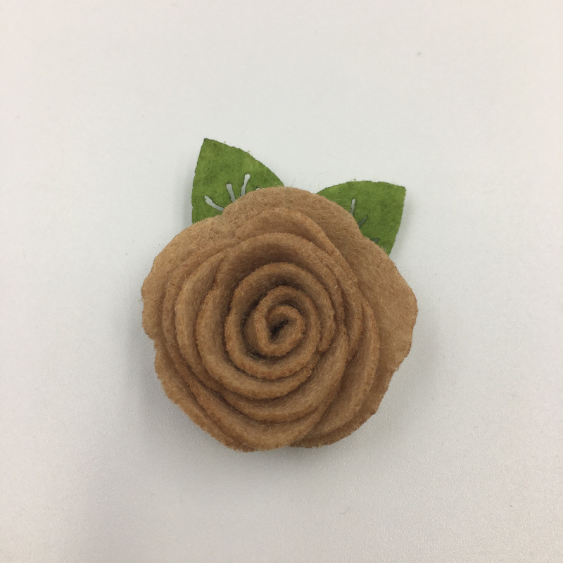 4cm 펠트 천 꽃---갈색