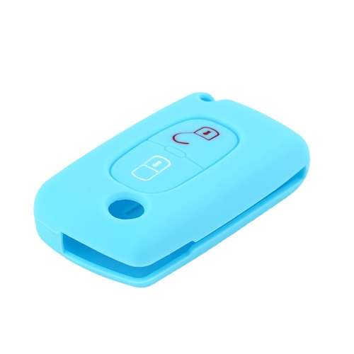 Applicable to Peugeot 307 folding 2-key car silicone key case 301 no car logo filled 308S remote control protector