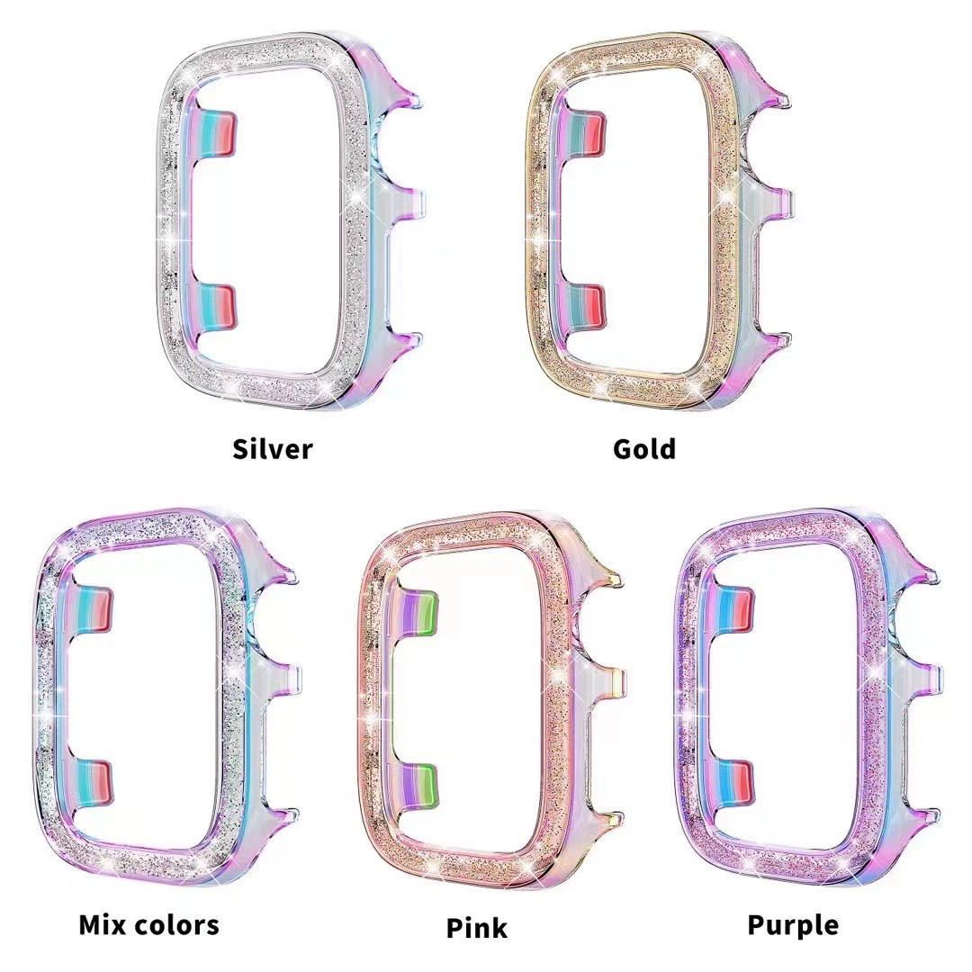 Совместимый защитный чехол для Apple iWatch 10 поколения Apple watch S10 лазерная жемчужина светлая фляга порошковый чехол 42/46 мм