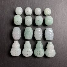 天然缅甸A货翡翠宝葫芦吊坠项链玉吊坠玉葫芦镂空福禄葫芦玉坠