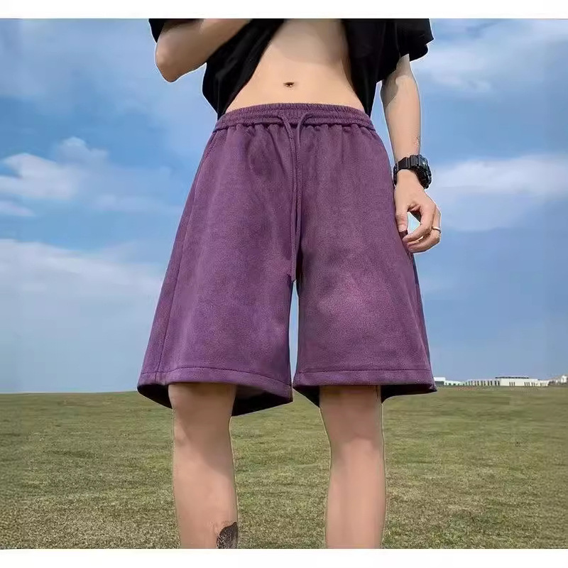 Dopamine Purple Shorts Men's Summer American Quick-drying Breathable Casual Pants Straight Wide-leg Beach Medium Pants Dopamine Purple Shorts Men's Summer American Quick-drying Breathable Casual Pants Straight Wide-leg Beach Medium Pants