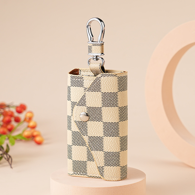 Estuche para llaves a cuadros simple de moda transfronteriza 2025 Estuche para llaves de GM con diseño a presión de estilo caliente de Amazon