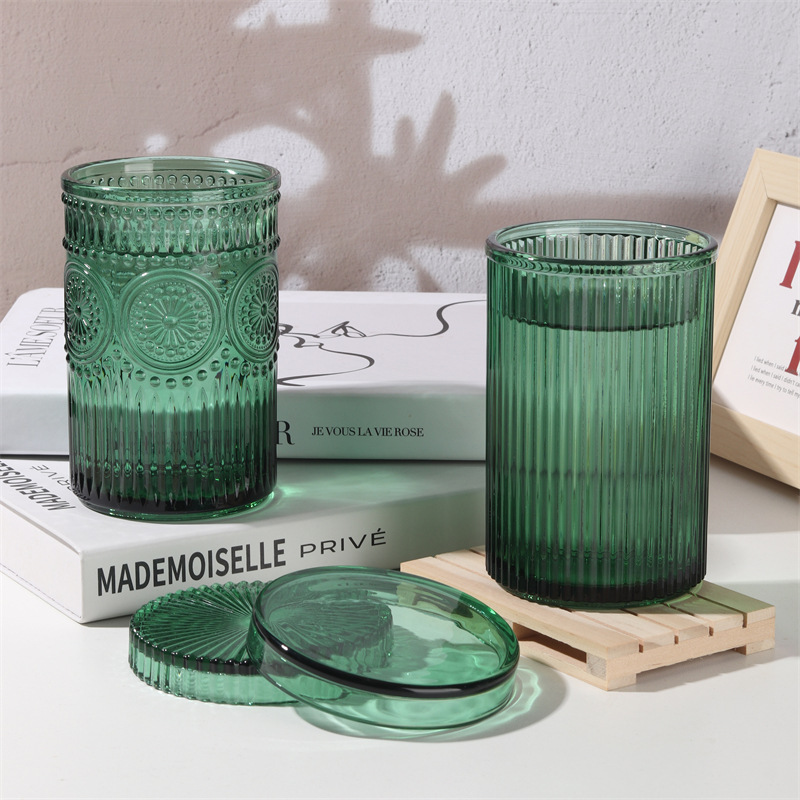 Retro europeo sol de vidrio vertical taza de agua taza de té taza de bebida espesar taza de café casero taza de leche taza de jugo