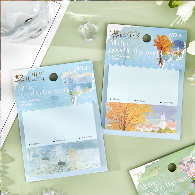 Recoger el cuaderno de notas cuadrado, el mundo de las flores, el mensaje de la oficina, el examen del estudiante puede rasgar el papel de notas de cuentas de alto valor