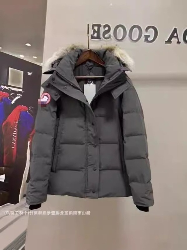 新款正确版大鹅大口袋男女情侣派克棉服连帽加厚保暖防风外套|undefined