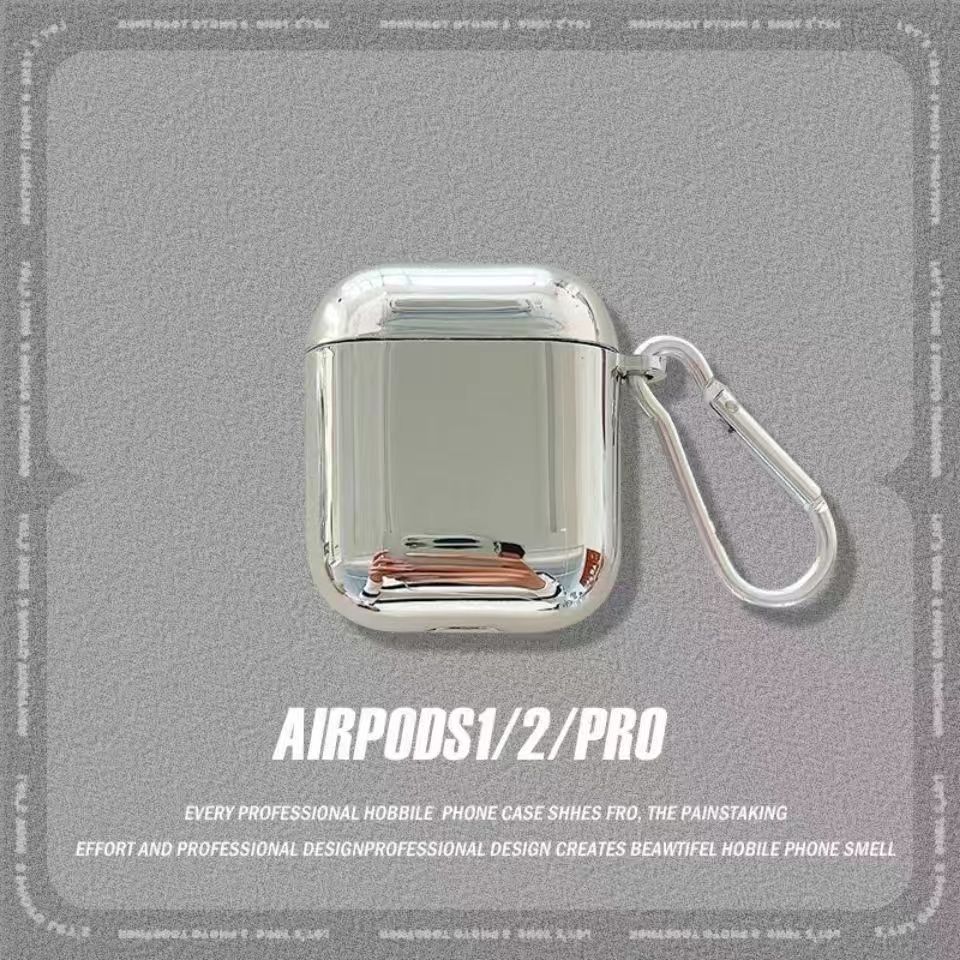 适用Airpods1/2电镀银色哑光TPU保护套Airpods3代PRO23耳机保护壳