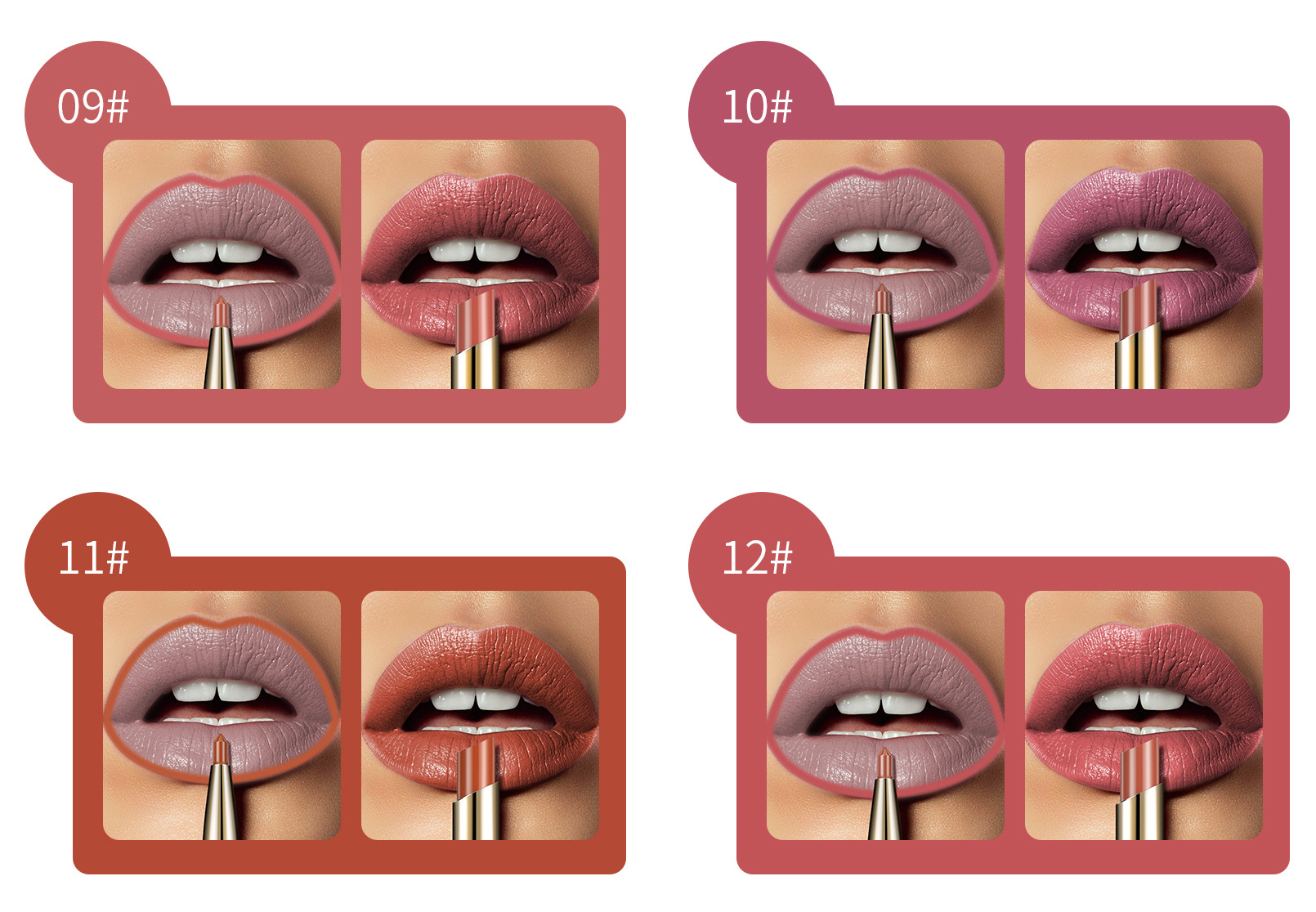 Description Picture 6 of item1Pcs Makeup 14 Colors Long-lasting 2 in 1 Lipstick Lip Liner Matte Lip Pencil Make Up Waterproof Moisturizing Lipsticks Cosmetic