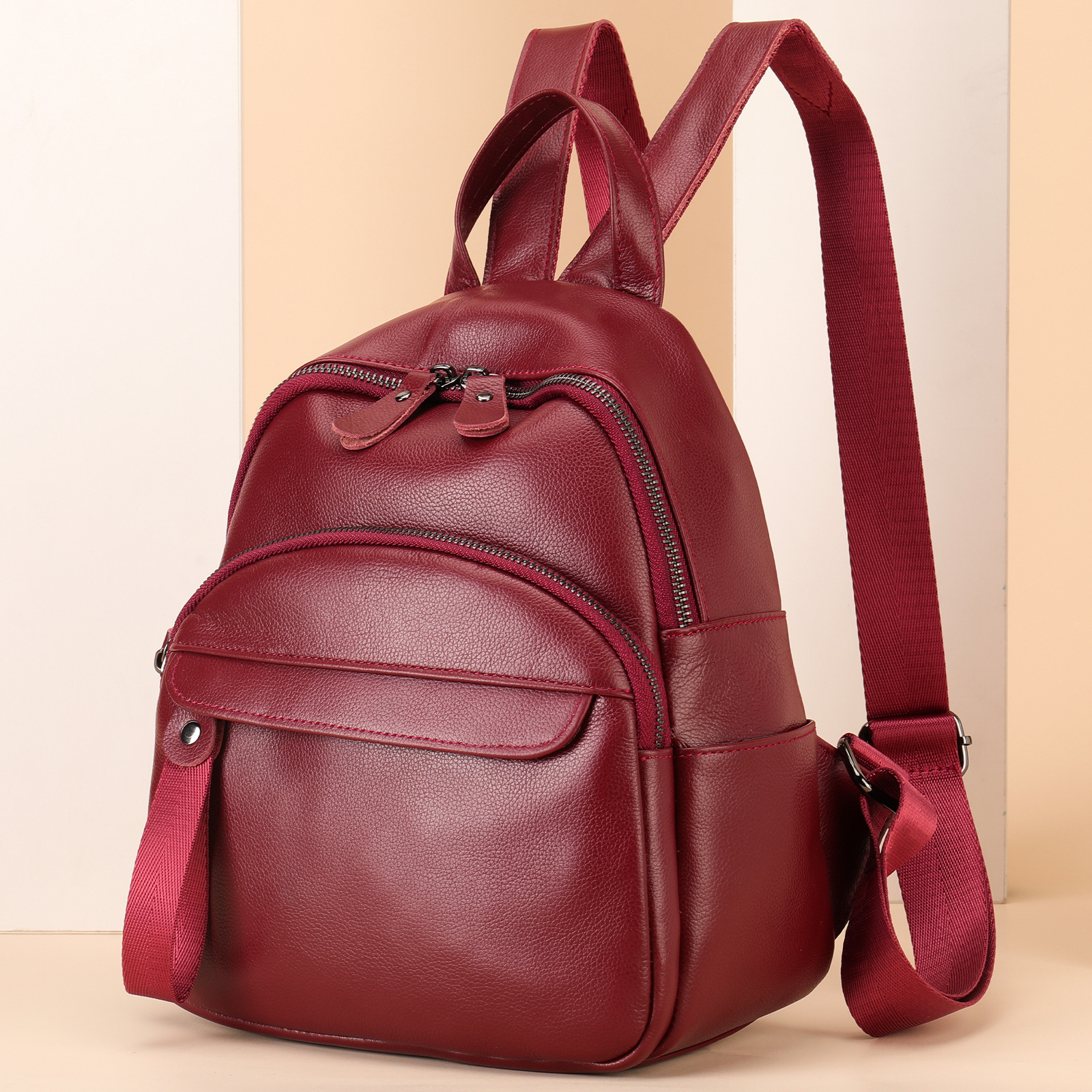 Mochila WESTAL de cuero genuino para mujer, cuero suave de primera capa de alta gama, cuero puro, mochila moderna y versátil, bolso para ir al trabajo