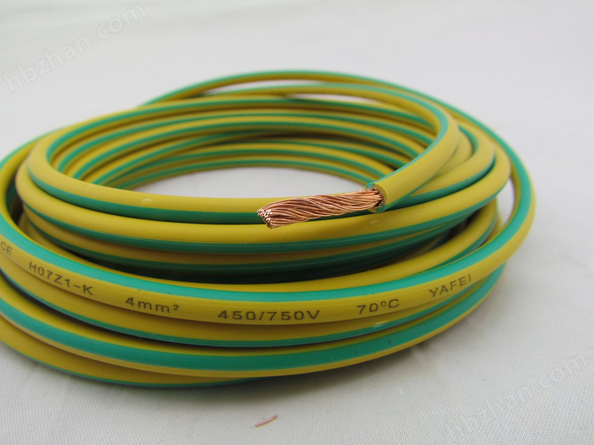 Cable de silicona extra suave 10AWG amarillo y verde
