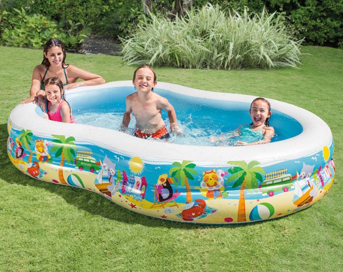 INTEX56490 family large 8-shaped pool la...