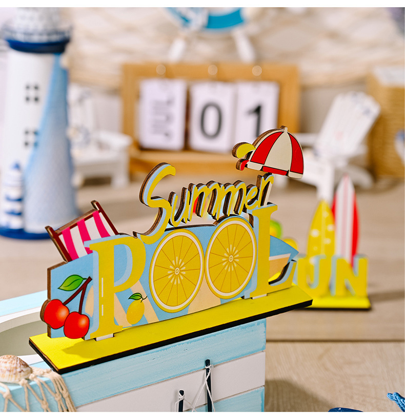 New Summer Wooden Creative Letters Lemon Table Decoration display picture 2