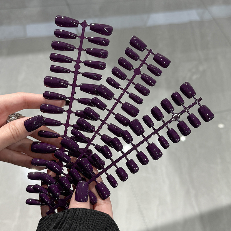 Grandmother Purple Gel Polish Spray Solid Color Wearable Nails Pure Desire Style Hot Girl Manicure Elegant Skin-Brightening False Nail Stickers Grandmother Purple Gel Polish Spray Solid Color Wearable Nails Pure Desire Style Hot Girl Manicure Elegant Skin-Brightening False Nail Stickers