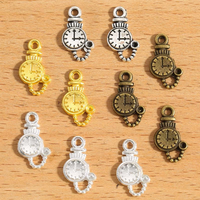 DIY Alloy Jewelry Accessories Pocket Watch Alarm Clock Pendant Alloy Accessories Bracelet Keychain Decorative Pendant J161