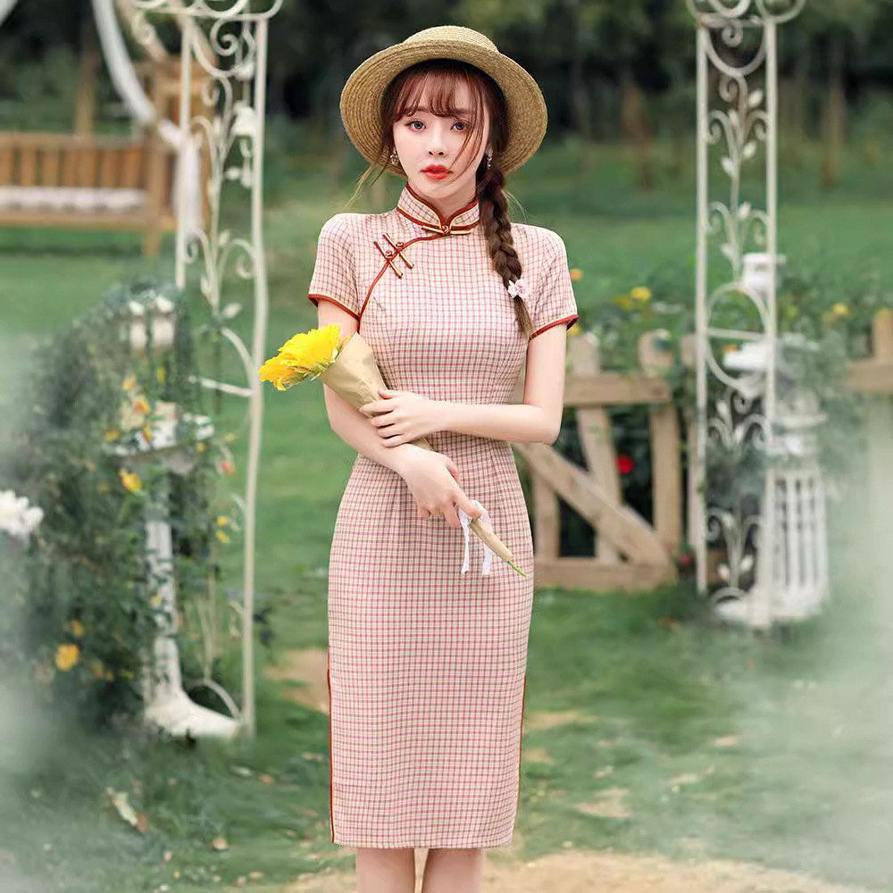 Summer fuchsia ethnic cheongsam