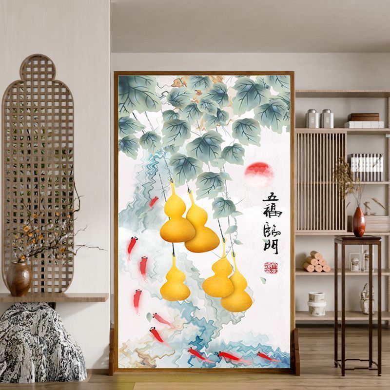 竹子意境中式屏风隔断客厅办公室可移动入户玄关遮挡装饰禅意座屏|undefined