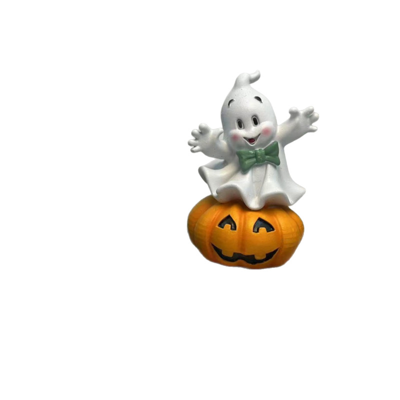 新しい国境を越えた外国貿易ハロウィンツリーゴーストハウスロッキングチェアホームデスクトップ装飾ゴーストカボチャ車の樹脂振り子|undefined