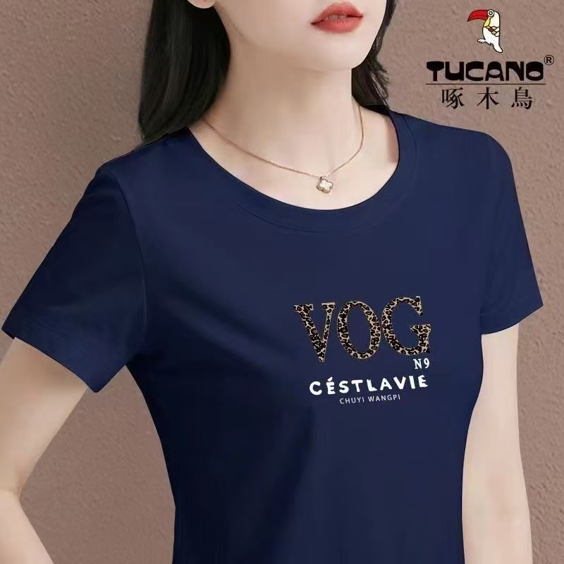 Women's Pure Cotton Short-Sleeve T-Shirt, Summer 2026 New Style, Regular Shoulder Fit, Slimming, Versatile, for Middle-Aged and Elderly Mothers