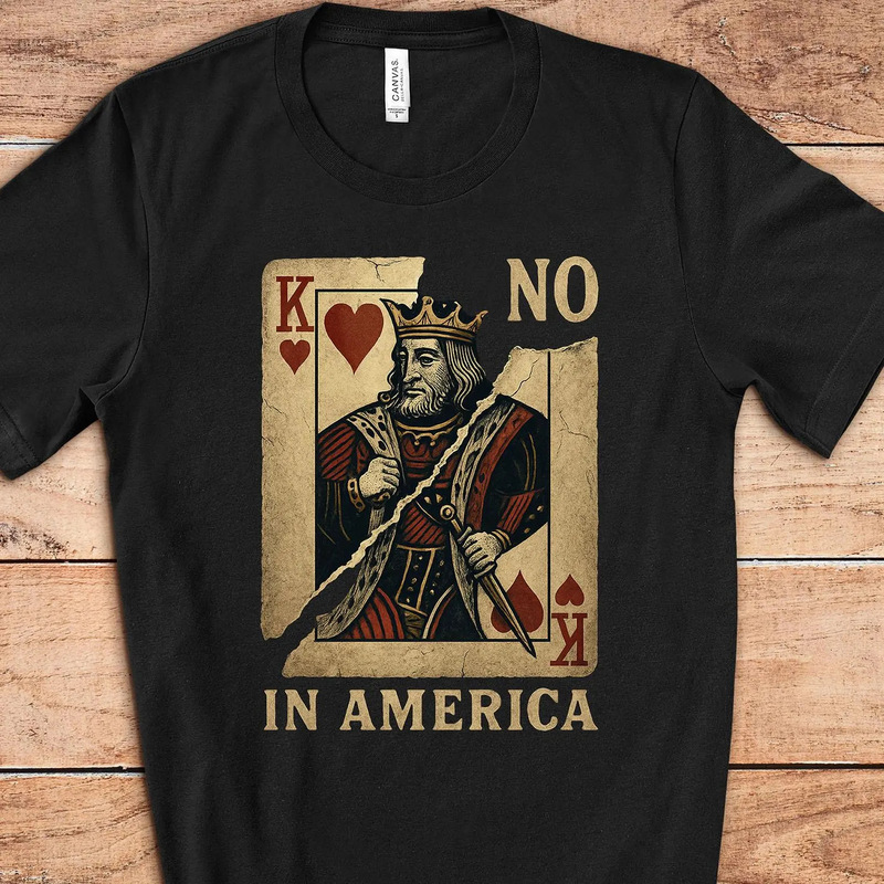【Foreign Trade European Size Cotton T-Shirt】No Kings in America Pattern Round Neck Short Sleeve T-Shirt
