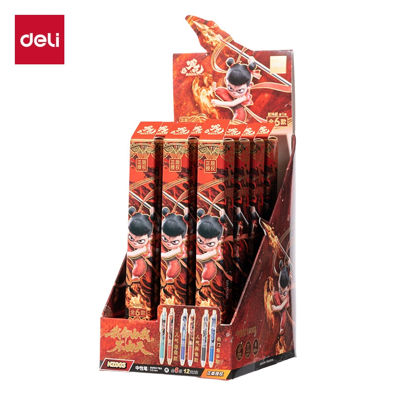 Deli NZ088 Nezha напольная подставка для демонстрации, набор: гелевая ручка, линейка, чехол для тетради, точечный клей, корректирующая лента, ластик