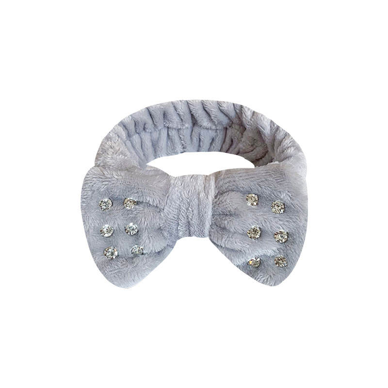 Europea y americana transfronteriza nuevo diamante arco diadema femenina SPA cara lavado diadema color sólido felpa accesorios para el cabello al por mayor