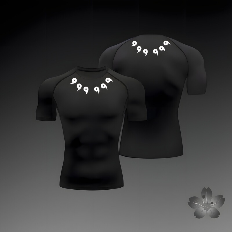 Cross-Border Anime Black Sports T-Shirt Men's Short-Sleeved Fitness Slim Fit T-Shirt Bodysuit Base Layer Shirt Cross-Border Anime Black Sports T-Shirt Men's Short-Sleeved Fitness Slim Fit T-Shirt Bodysuit Base Layer Shirt