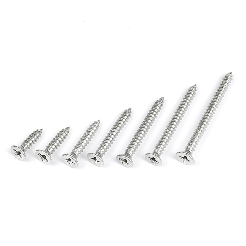 KA 니켈 도금 크로스 카운터 싱크 헤드 셀프 태핑 나사 플랫 헤드 나무 나사 작은 나사 패스너 M2M3M4M5 스팟 도매