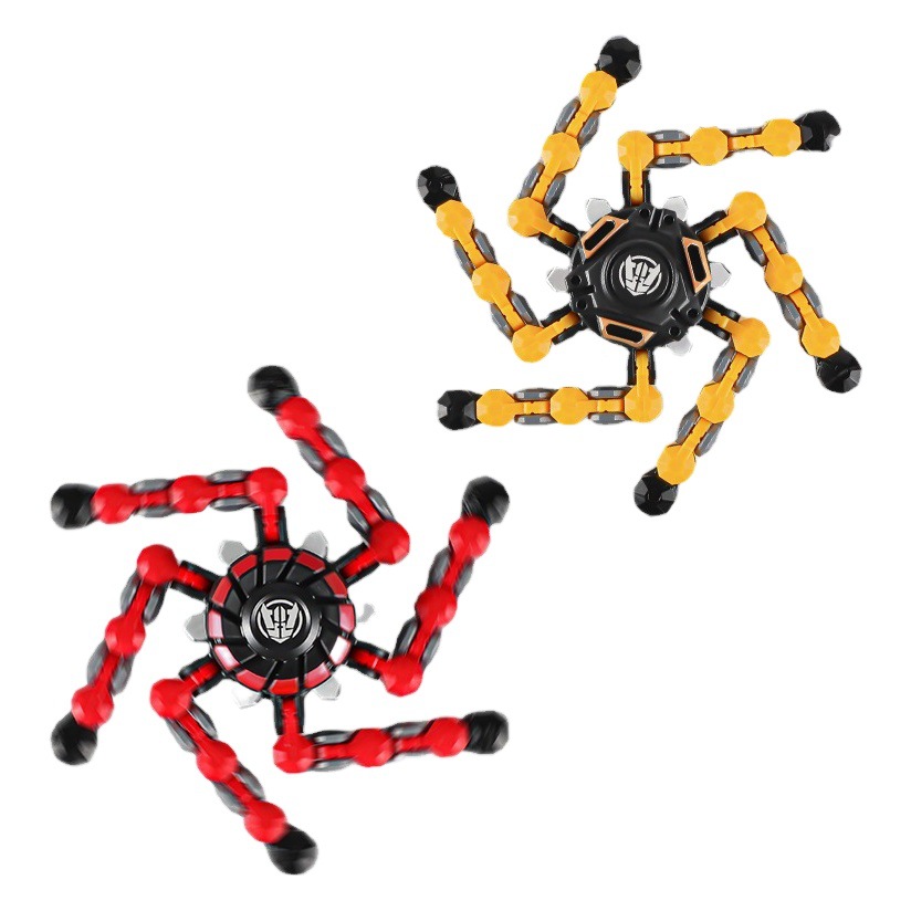 Fingertip Gyro deformable robot giratorio juguete mecánico de los niños tecnología negro espiral entre los dedos niño descompresión