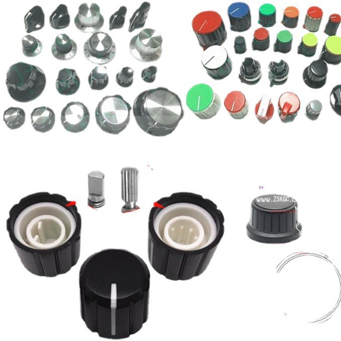 全铝旋钮帽  /铝合金型旋钮帽子  /金属型旋钮按键帽 /胶柄旋钮帽