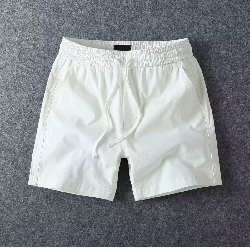 Pure Cotton Stylish Men's Pants Summer Trendy Japanese Style Stretch Cargo Casual Shorts Men's Loose Quarter-Length Shorts