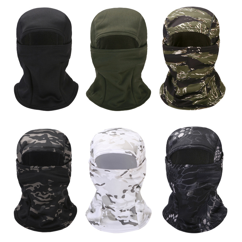 Nuevo camuflaje vellón sombrerería máscara de equitación al aire libre montañismo sombrero a prueba de frío protección solar sombra solar máscara caliente de secado rápido