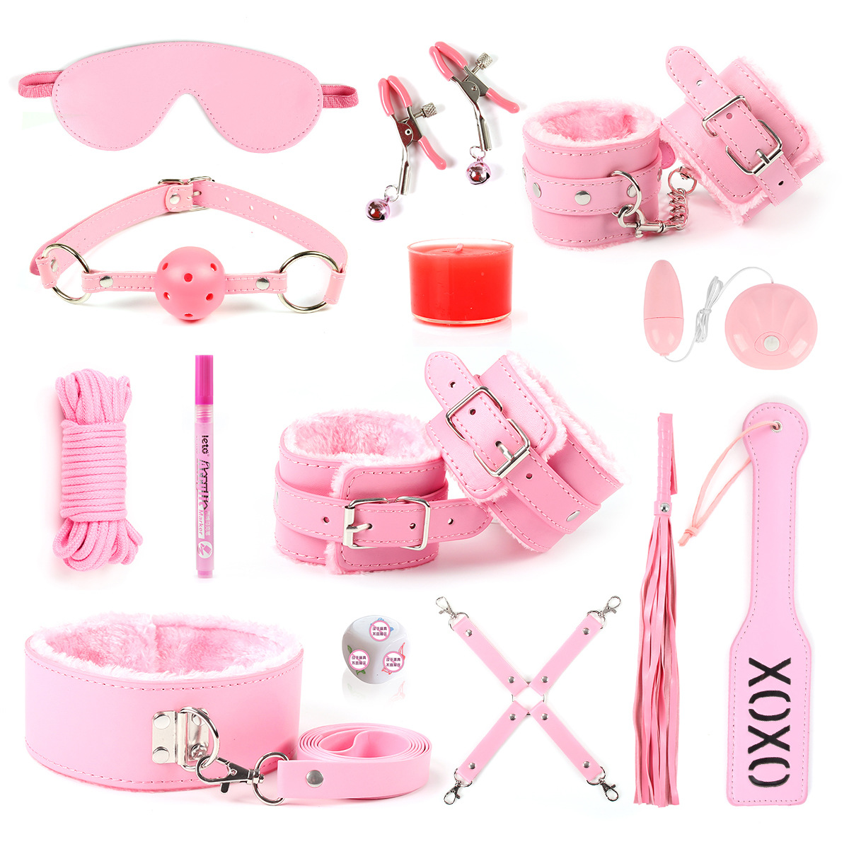 Productos para adultos SM, divertidos ataduras para la cama, juego de 14 accesorios, juguetes eróticos femeninos, juguetes de castigo para parejas
