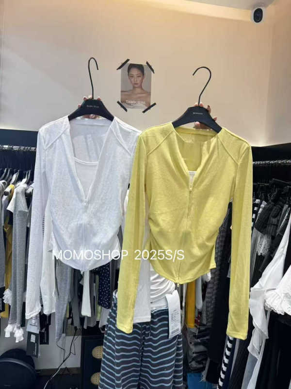 韩版洋气时尚百搭纯色假两件长袖外套女早秋新款显瘦拉链防晒上衣|undefined