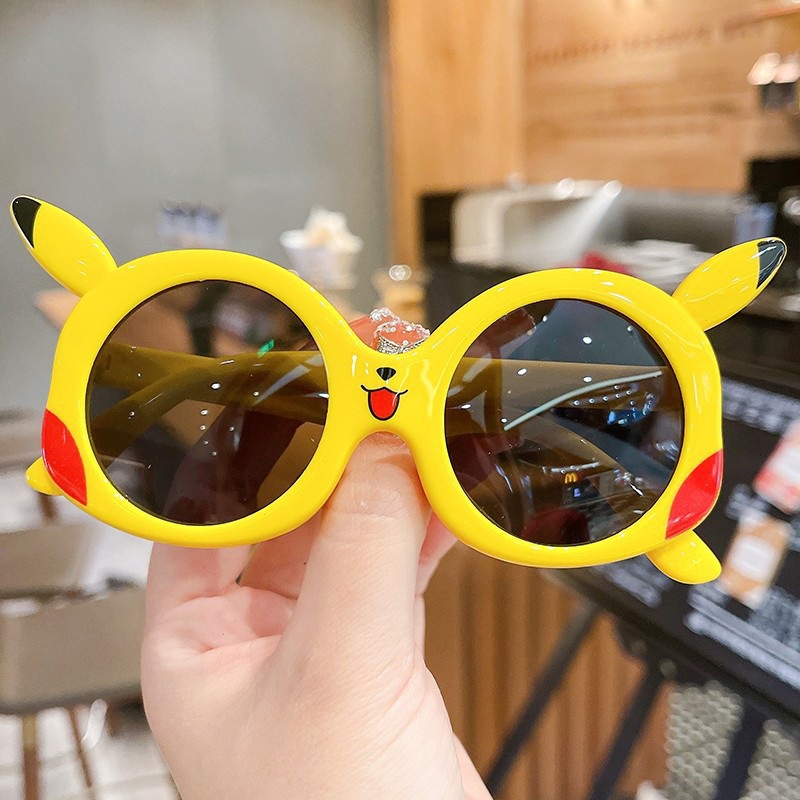Pikachu cartoon sunglasses polarized anti-UV sunglasses Pokémon children's sun visors plastic glasses for women