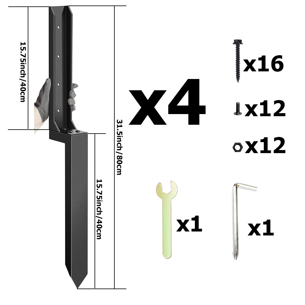 Kit de Anclaje de Reparación de Postes para Cercas y Jardín