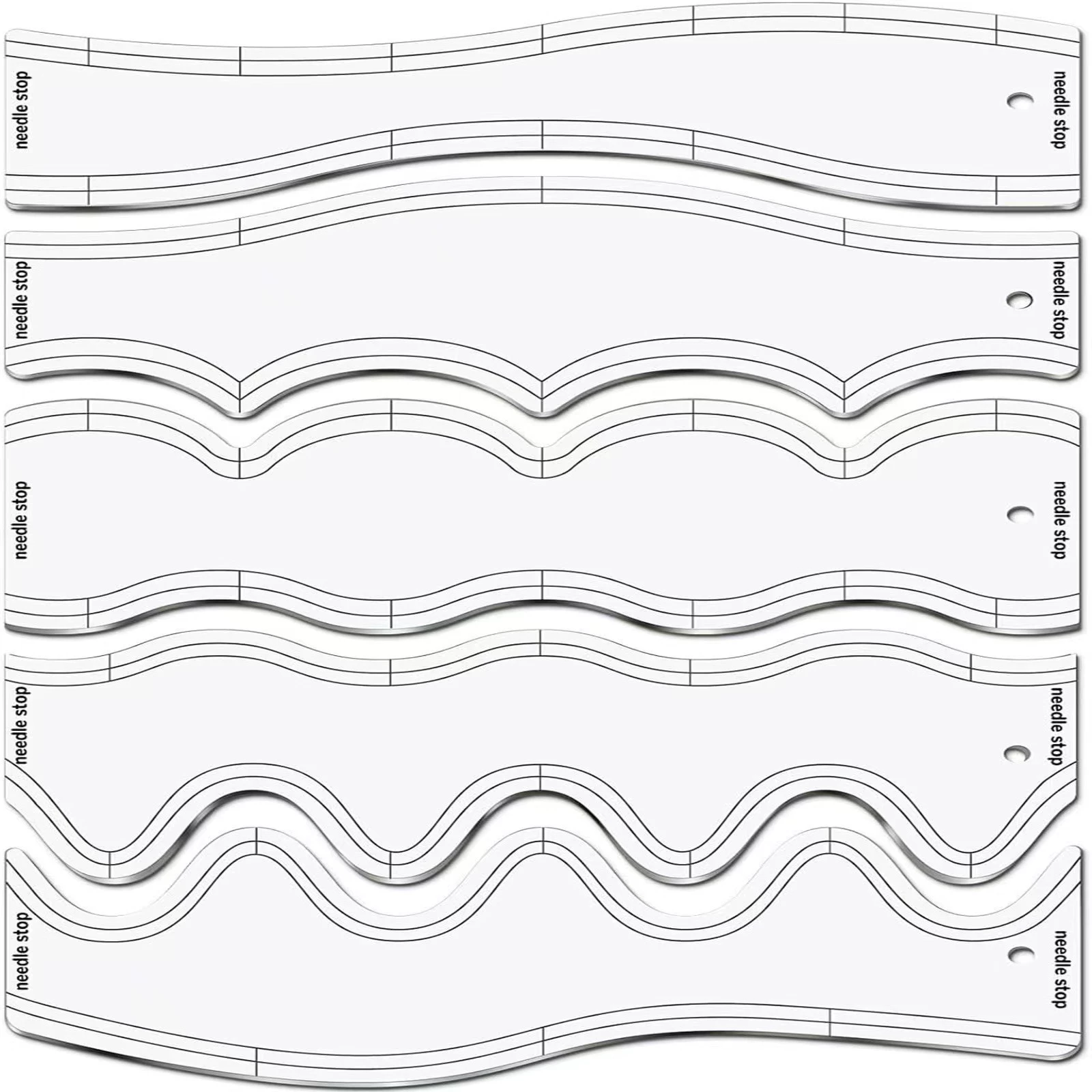 5 наборов акриловых волнистых линейок акриловых стеганых шаблонов для станка стеганых пресс-форм для резки линейки новый стиль