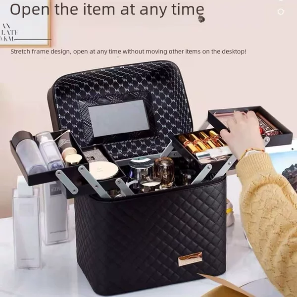 Multifunctional Expansion Makeup Box, Large Capacity Nail Care and Skin Care Tool Box, Professional Storage Box for Makeup Artists on the Go