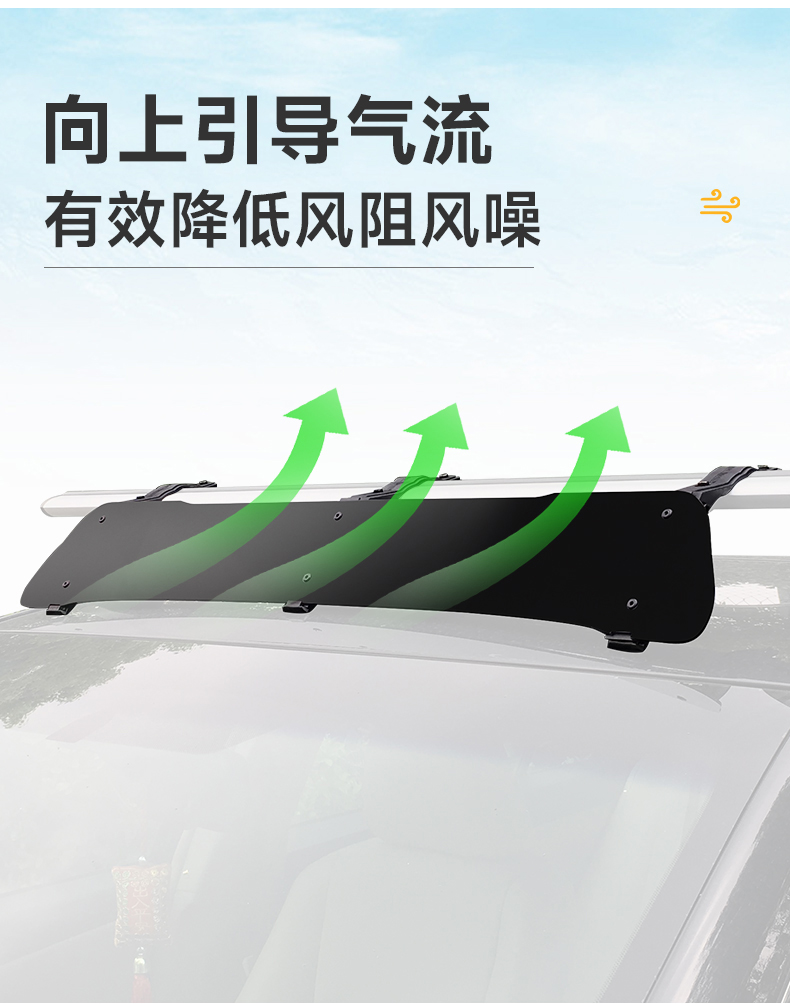 Roof Spoiler Car Luggage Rack Frame Roof Box Crossbar Windshield Silent Wind Noise Reduction Deflector