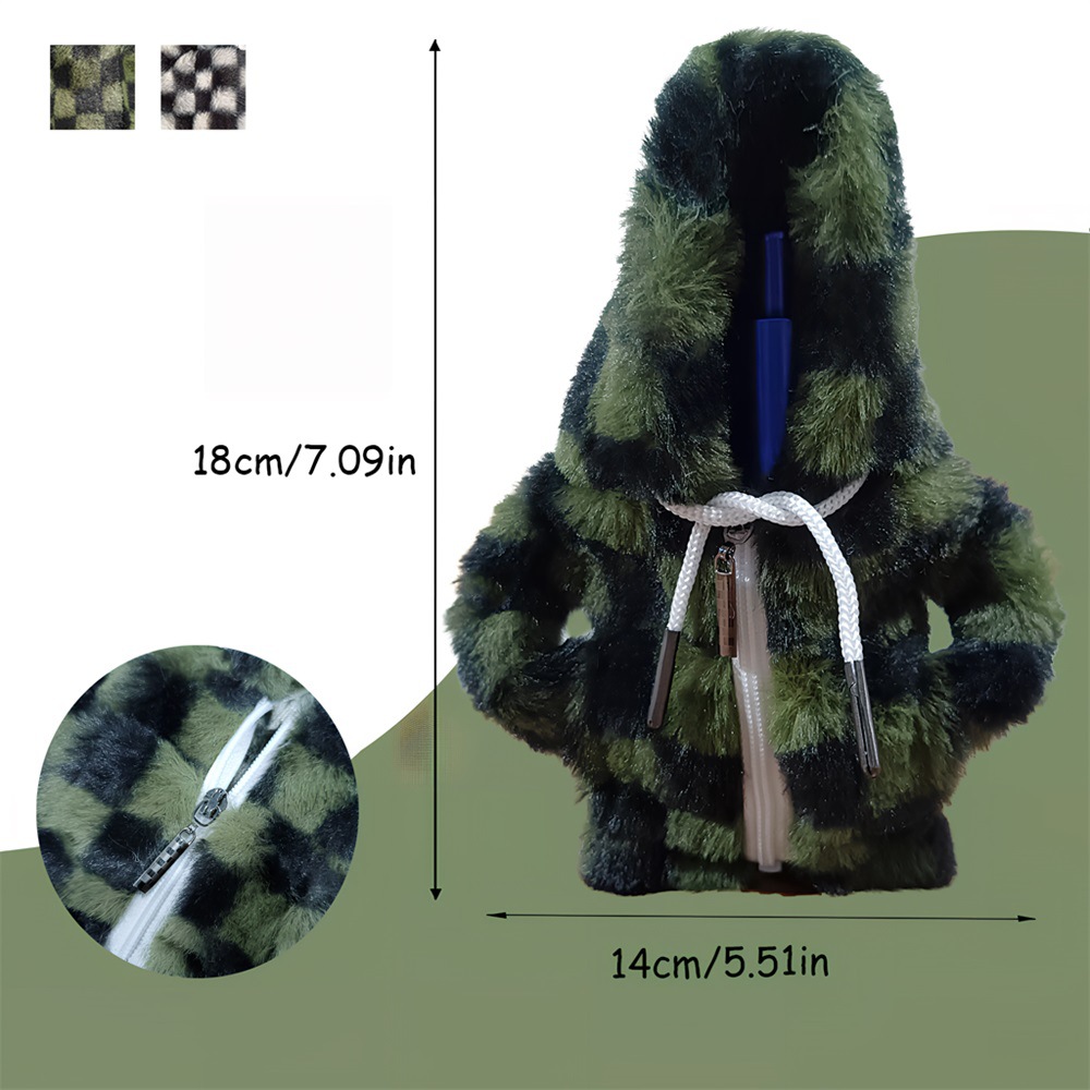 Cross-border plush car gear lever decorative gear handle headgear vests with hat lining protection anti-hand lever gear shift position accessories