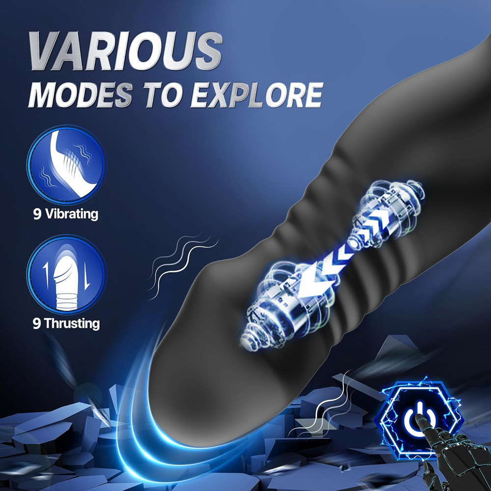 App-Controlled Vibrating Prostate Massager with Double Ring Locking, 9-Frequency Telescopic Anal Plug — detail image 20