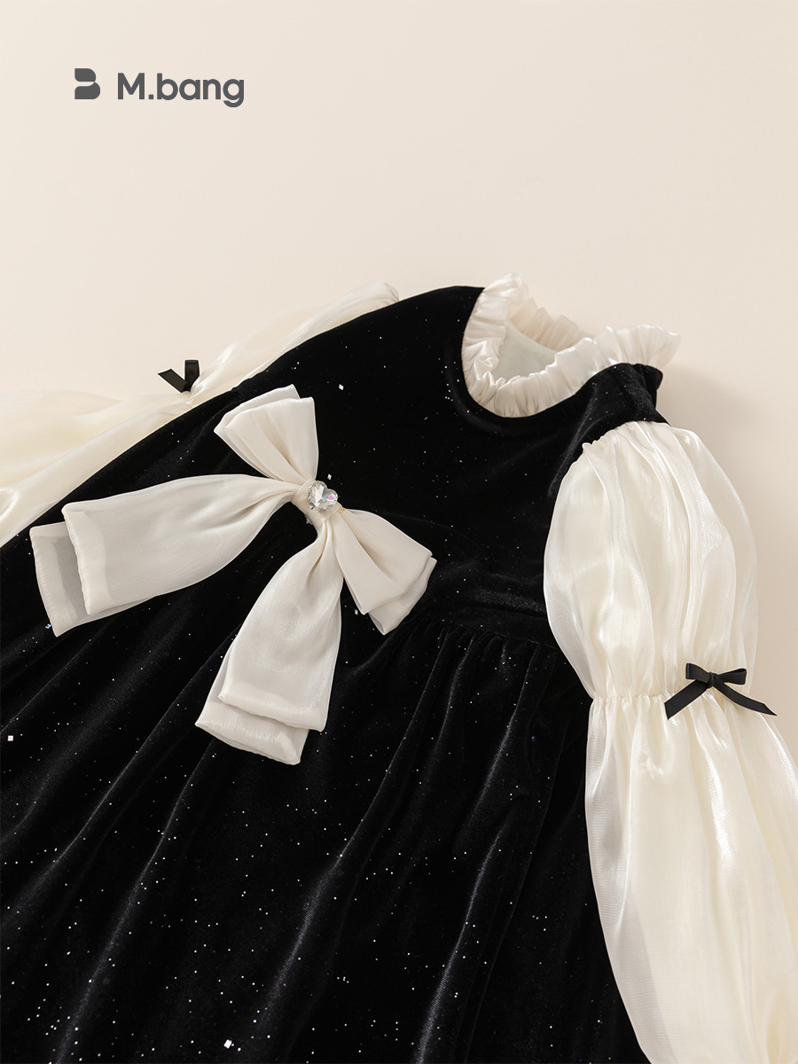 Youbao ropa para niños para niñas vestido de alta gama 2024 otoño e invierno nuevo estilo niños niñas bebé vestido de un año vestido de princesa