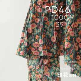 纯棉 田园印象画风 自然皱褶 印花面料 连衣裙衬衫童装布料PD46