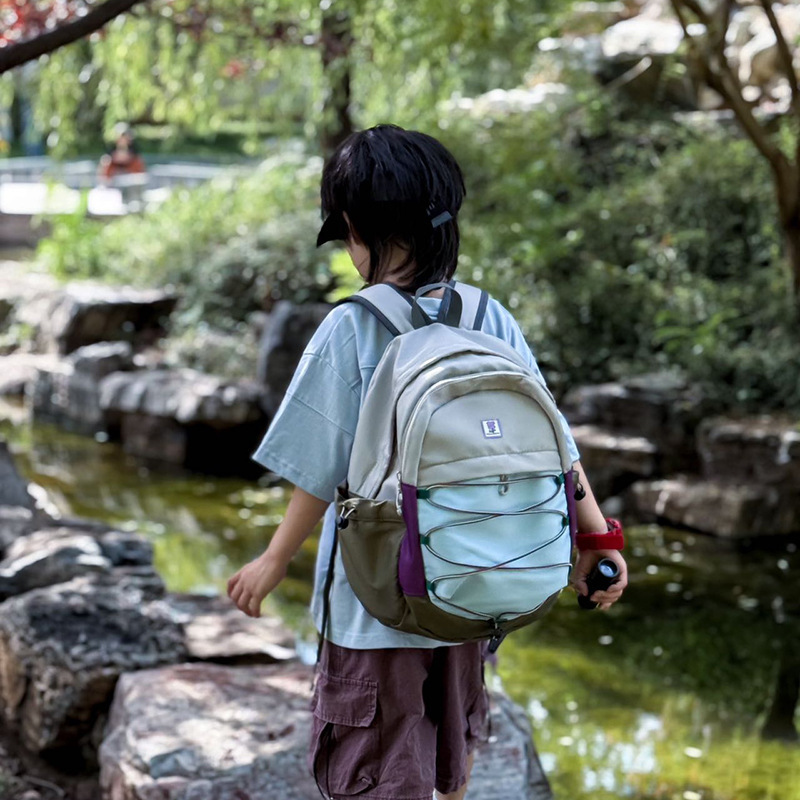 Mochila de jardín de infantes de moda de color contrastante para niños viajes al aire libre mochila pequeña para niñas mochila escolar