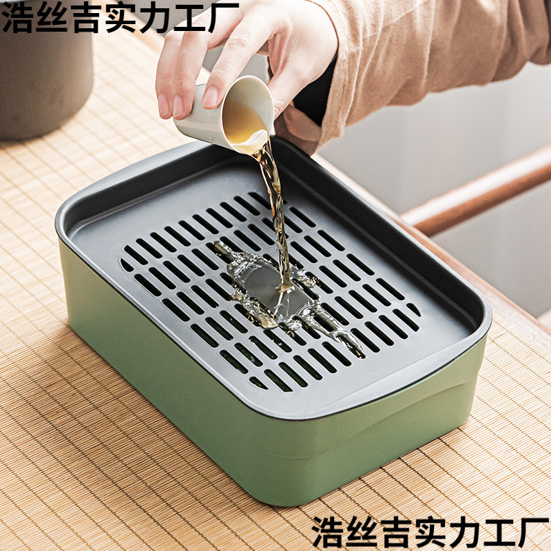旅行茶盘车载茶盘收纳盒小号茶盘塑料茶盘便携式茶盘小茶盘沥水用