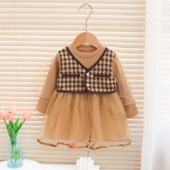 女童連衣裙2023新款春裝兒童網紗裙春季女寶寶公主裙洋氣春秋裙子