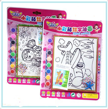 批发小彩钻数字油画水彩画创意儿童DIY油彩涂鸦画板丙烯颜料填色