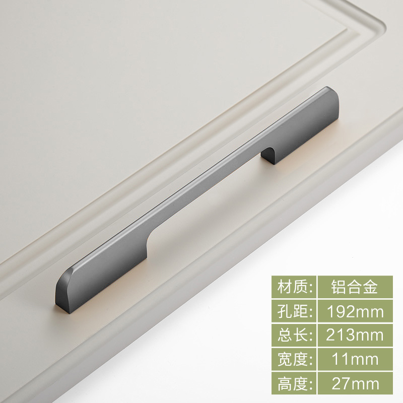 Moderno minimalista bala de aleación de aluminio sólido alargado armario puerta manija oro zapato gabinete negro puerta manija